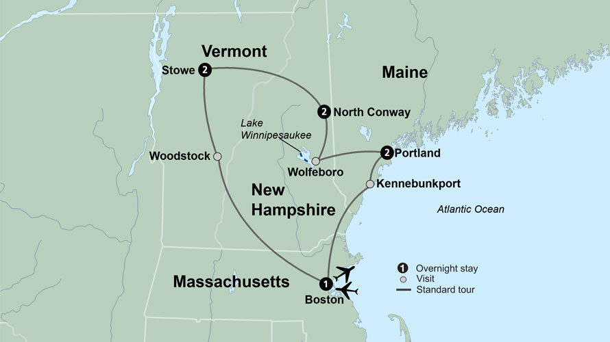 Colors of New England Map