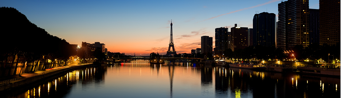 Eiffel Tower sunset view