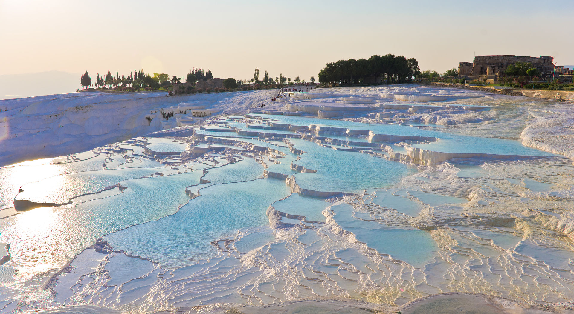 White terraced hot springs in Pamukkale