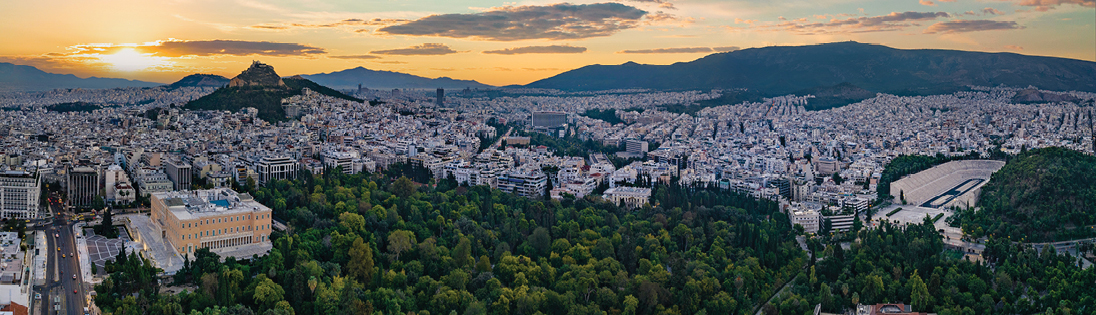 Aerial view of Athens, Greece