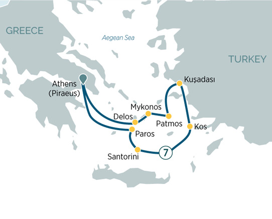 Greek Islands & Turkish Coastline map