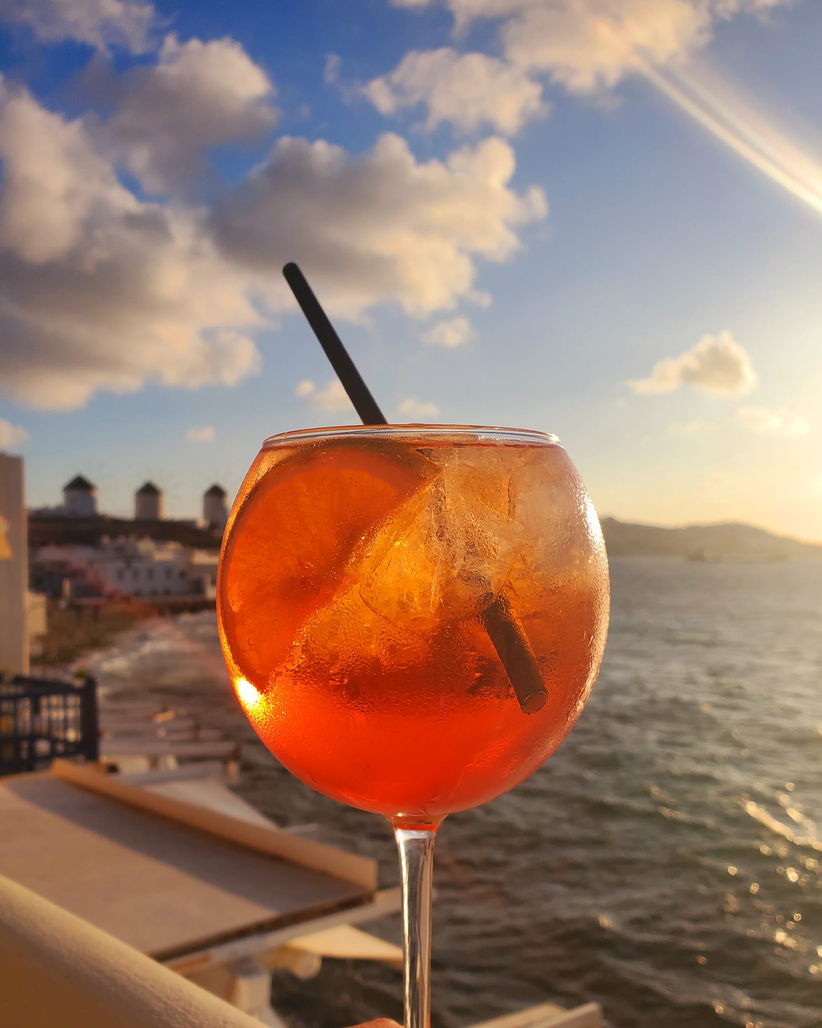 Sunset drinks in Mykonos