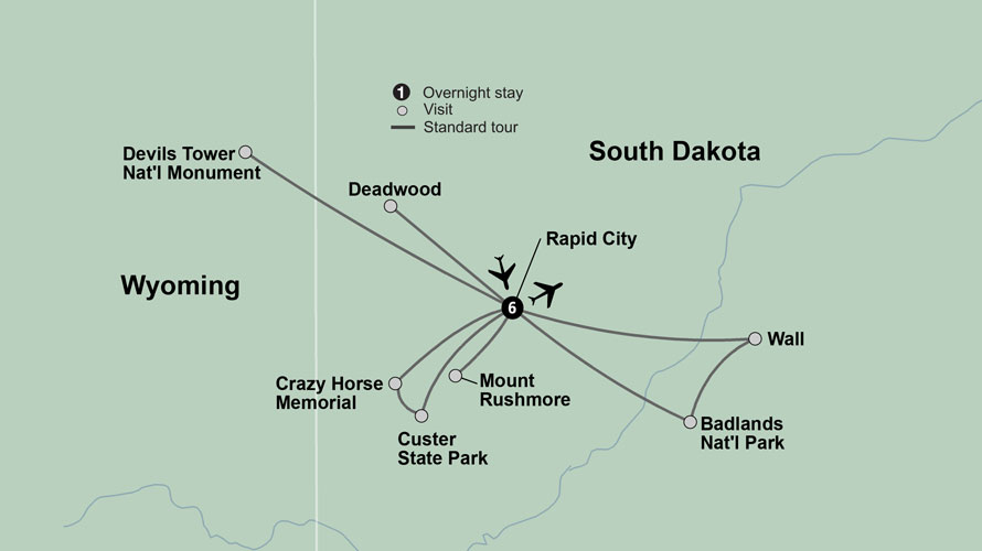 South Dakota Tour Map