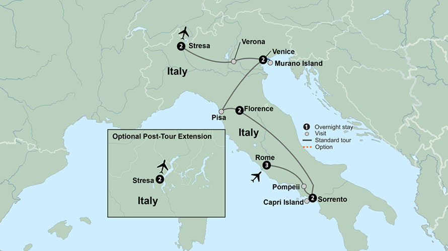 map of Italian Vistas