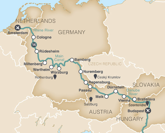 Splendors of Europe map