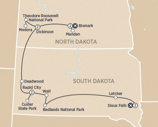 Trip itinerary map
