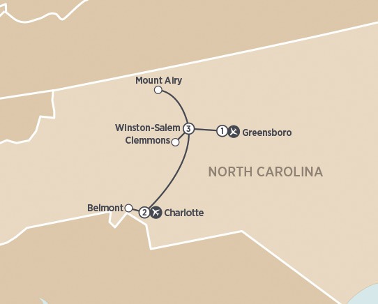 A Carolina Christmas Tour Map