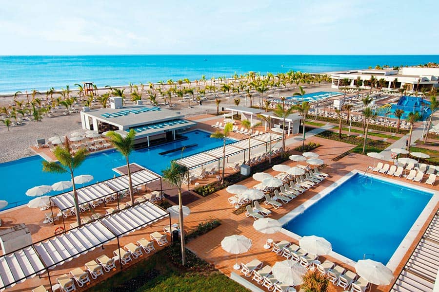 Pool and beach at Riu Playa Blanca
