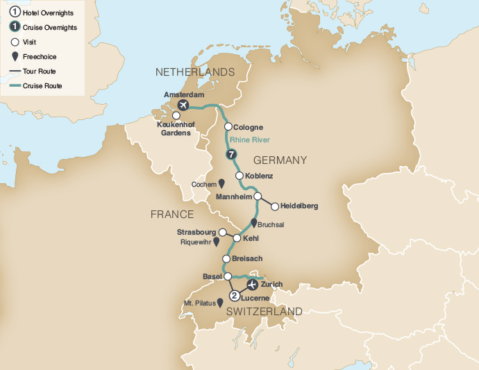 River Cruise Tour Map